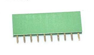 Pin header female pinsocket 1x10-pin 2.54mm pitch groen